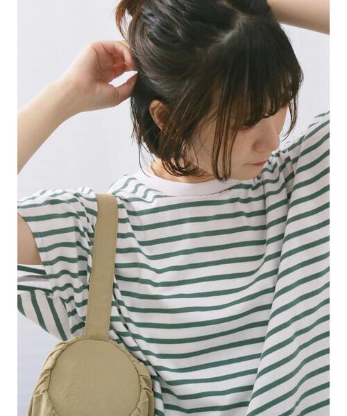 Samansa Mos2 blue(サマンサモスモスブルー)の「【USAコットン】アソートフレンチスリーブTシャツ(Tシャツ/カットソー・レディース・オフホワイト/グレー/ホワイト/グリーン/ブラック・F)」の10枚目の写真