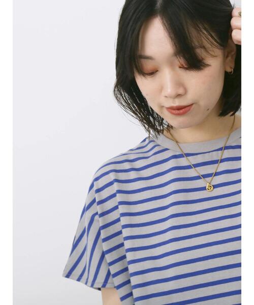 Samansa Mos2 blue(サマンサモスモスブルー)の「【USAコットン】アソートフレンチスリーブTシャツ(Tシャツ/カットソー・レディース・オフホワイト/グレー/ホワイト/グリーン/ブラック・F)」の16枚目の写真