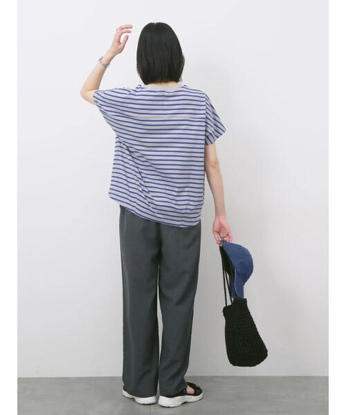 Samansa Mos2 blue(サマンサモスモスブルー)の「【USAコットン】アソートフレンチスリーブTシャツ(Tシャツ/カットソー・レディース・オフホワイト/グレー/ホワイト/グリーン/ブラック・F)」の21枚目の写真