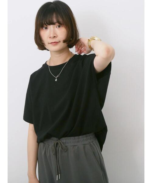 Samansa Mos2 blue(サマンサモスモスブルー)の「【USAコットン】アソートフレンチスリーブTシャツ(Tシャツ/カットソー・レディース・オフホワイト/グレー/ホワイト/グリーン/ブラック・F)」の22枚目の写真