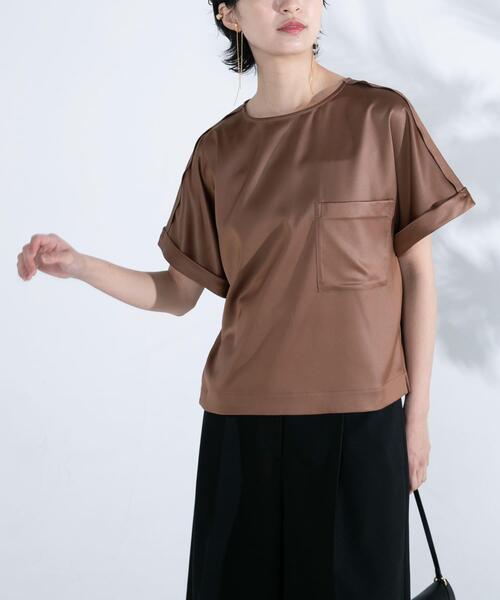 URBAN RESEARCH ROSSO WOMEN(アーバンリサーチ ロッソ)の「『WEB/一部店舗限定』ウォッシャブルポケットデザインシャツブラウス(シャツ/ブラウス・レディース・ライトブラウン/オフホワイト/イエロー系その他・FREE)」の3枚目の写真