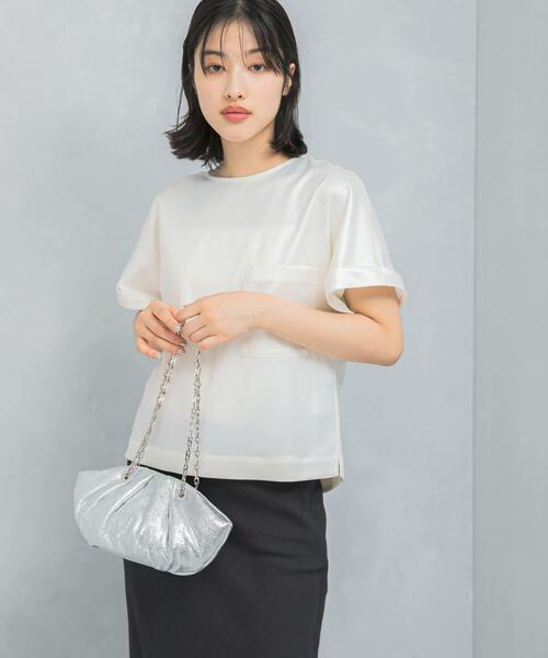 URBAN RESEARCH ROSSO WOMEN(アーバンリサーチ ロッソ)の「『WEB/一部店舗限定』ウォッシャブルポケットデザインシャツブラウス(シャツ/ブラウス・レディース・ライトブラウン/オフホワイト/イエロー系その他・FREE)」の6枚目の写真