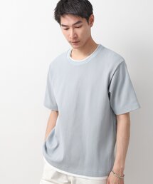 ランダムワッフル半袖Tシャツ 【洗濯機OK】