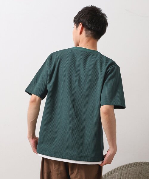 THE SHOP TK (ザ ショップ ティーケー )の「ランダムワッフル半袖Tシャツ 【洗濯機OK】(Tシャツ/カットソー・メンズ・オフホワイト/ブラック/ライトグレー/モスグリーン・02/03/04)」の22枚目の写真