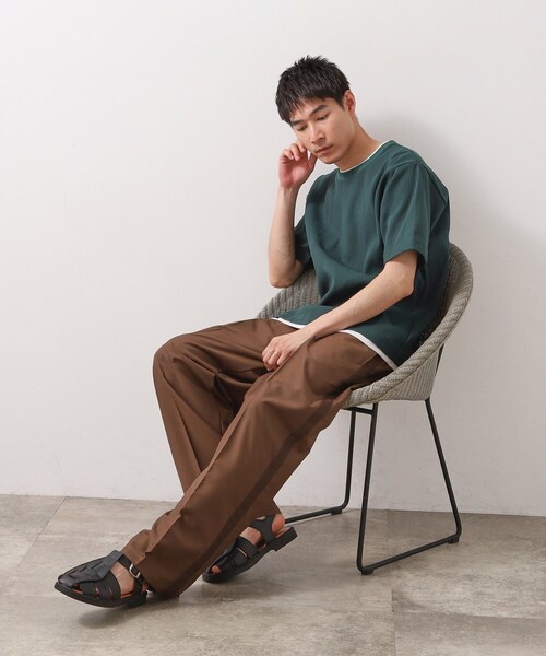 THE SHOP TK (ザ ショップ ティーケー )の「ランダムワッフル半袖Tシャツ 【洗濯機OK】(Tシャツ/カットソー・メンズ・オフホワイト/ブラック/ライトグレー/モスグリーン・02/03/04)」の21枚目の写真