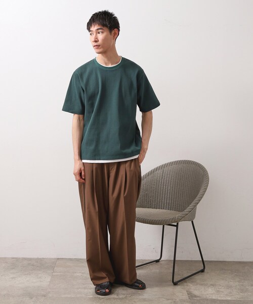 THE SHOP TK (ザ ショップ ティーケー )の「ランダムワッフル半袖Tシャツ 【洗濯機OK】(Tシャツ/カットソー・メンズ・オフホワイト/ブラック/ライトグレー/モスグリーン・02/03/04)」の20枚目の写真