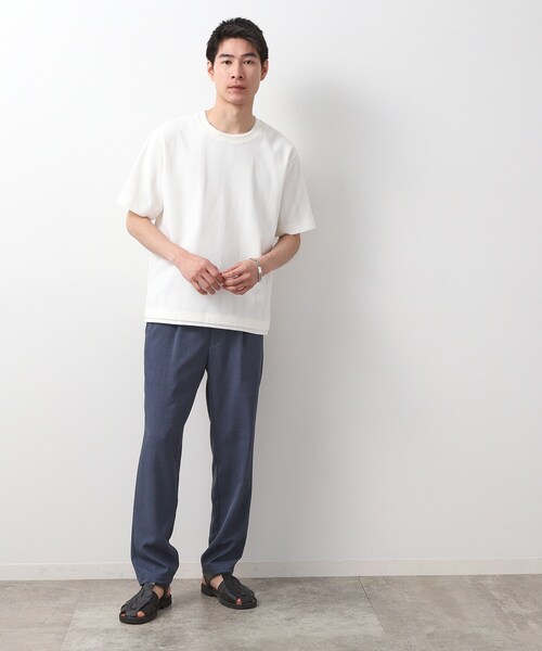 THE SHOP TK (ザ ショップ ティーケー )の「ランダムワッフル半袖Tシャツ 【洗濯機OK】(Tシャツ/カットソー・メンズ・オフホワイト/ブラック/ライトグレー/モスグリーン・02/03/04)」の16枚目の写真