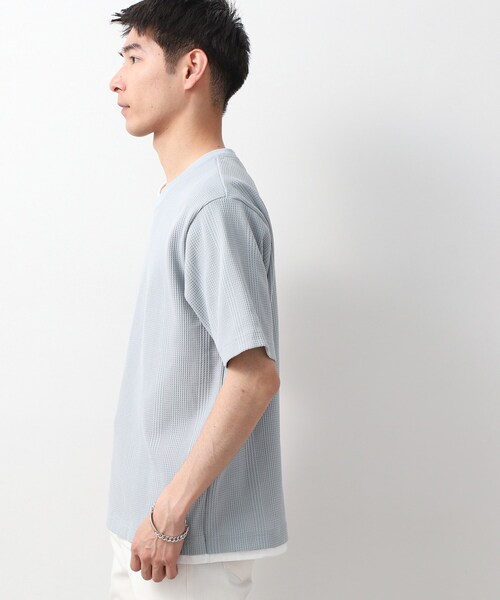 THE SHOP TK (ザ ショップ ティーケー )の「ランダムワッフル半袖Tシャツ 【洗濯機OK】(Tシャツ/カットソー・メンズ・オフホワイト/ブラック/ライトグレー/モスグリーン・02/03/04)」の13枚目の写真