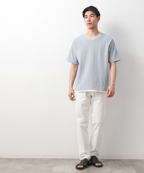 THE SHOP TK (ザ ショップ ティーケー )の「ランダムワッフル半袖Tシャツ 【洗濯機OK】(Tシャツ/カットソー・メンズ・オフホワイト/ブラック/ライトグレー/モスグリーン・02/03/04)」の12枚目の写真