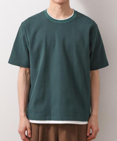 THE SHOP TK (ザ ショップ ティーケー )の「ランダムワッフル半袖Tシャツ 【洗濯機OK】(Tシャツ/カットソー・メンズ・オフホワイト/ブラック/ライトグレー/モスグリーン・02/03/04)」の10枚目の写真