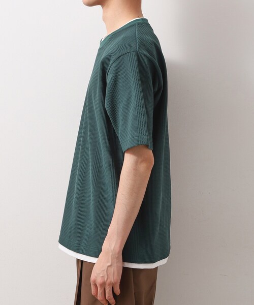 THE SHOP TK (ザ ショップ ティーケー )の「ランダムワッフル半袖Tシャツ 【洗濯機OK】(Tシャツ/カットソー・メンズ・オフホワイト/ブラック/ライトグレー/モスグリーン・02/03/04)」の9枚目の写真