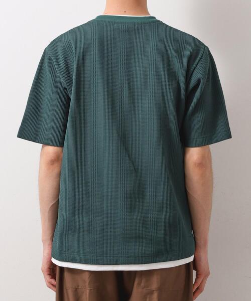 THE SHOP TK (ザ ショップ ティーケー )の「ランダムワッフル半袖Tシャツ 【洗濯機OK】(Tシャツ/カットソー・メンズ・オフホワイト/ブラック/ライトグレー/モスグリーン・02/03/04)」の8枚目の写真