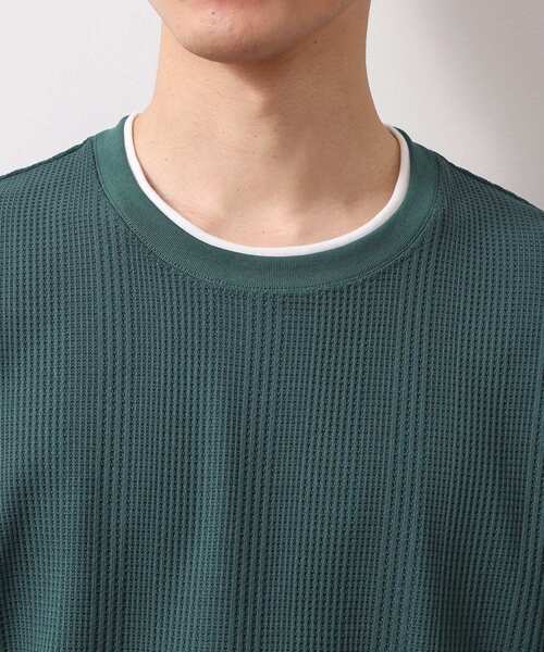 THE SHOP TK (ザ ショップ ティーケー )の「ランダムワッフル半袖Tシャツ 【洗濯機OK】(Tシャツ/カットソー・メンズ・オフホワイト/ブラック/ライトグレー/モスグリーン・02/03/04)」の7枚目の写真