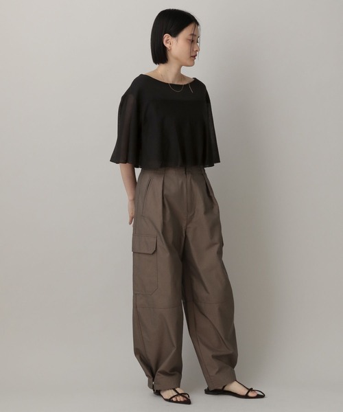 A part by（アパートバイ）の「フリルニット_5分袖（ニット/セーター・レディース・ブラック/オフホワイト/ライトグレー・FREE）」の12枚目の写真