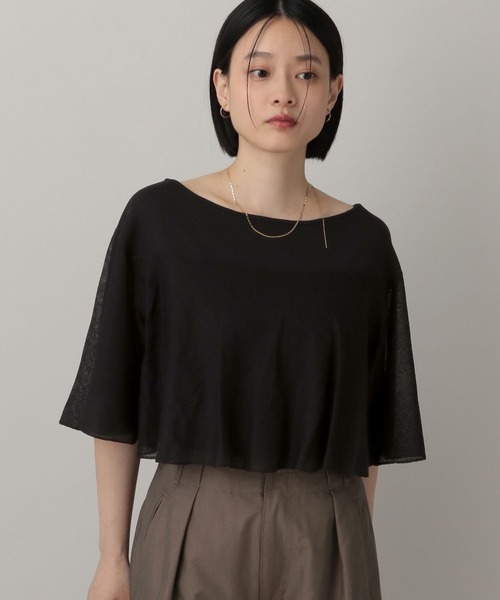 ANDERS et BALCONY 半袖ニットセーター 36 セール】ボートネック半袖ニット（ニット/セーター）｜Girly