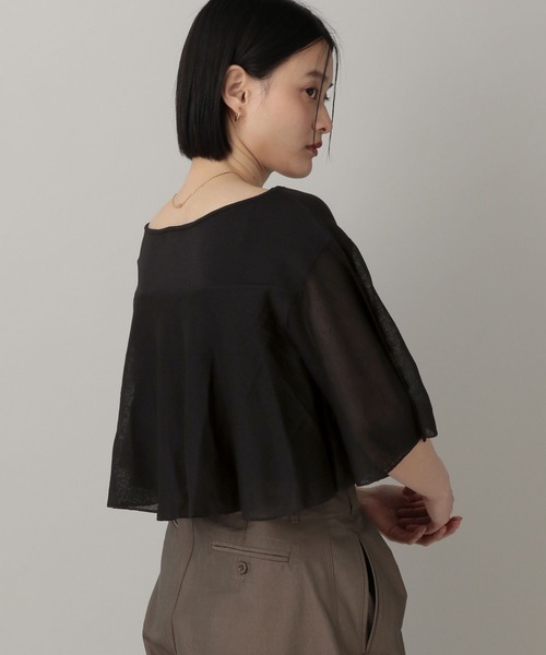 A part by（アパートバイ）の「フリルニット_5分袖（ニット/セーター・レディース・ブラック/オフホワイト/ライトグレー・FREE）」の18枚目の写真