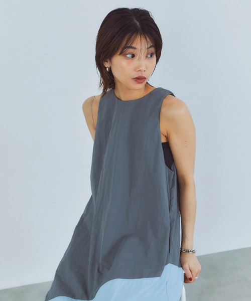 LIENCOEUR（リアンクール）の「リネアバイカラーコクーンワンピース（ワンピース・レディース・ネイビー/グレー・FREE）」の12枚目の写真