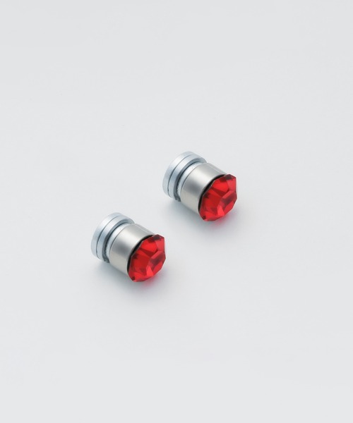 WYZ surgical stainless(ダブリューワイジィーサージカルステンレス)の「【 金属アレルギー対応 】カラービジュー ピアス風イヤリング サージカルステンレス(両耳用)(イヤリング・メンズ・ブルー/グレー/レッド/ホワイト/ブラック・FREE)」の8枚目の写真