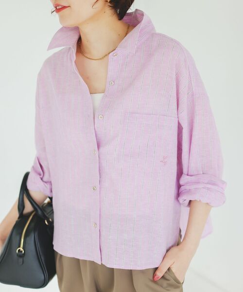 ルクールブラン　コットン麻コンパクトシャツ le.coeur blanc｜コットン麻コンパクトシャツ | Rakuten Fashion