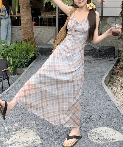 FREE STYLISTS（フリー スタイリスト）の「YUGA_YGMC Check pattern frill dress（ワンピース・レディース・ライトブルー・FREE）」の10枚目の写真