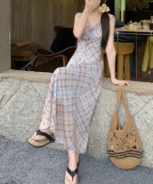 FREE STYLISTS（フリー スタイリスト）の「YUGA_YGMC Check pattern frill dress（ワンピース・レディース・ライトブルー・FREE）」の8枚目の写真