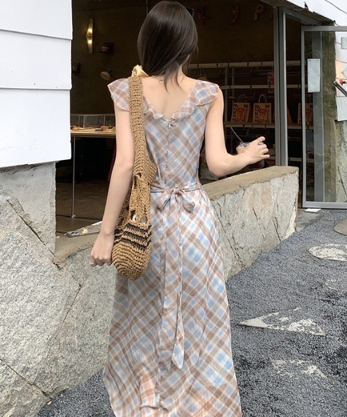 FREE STYLISTS（フリー スタイリスト）の「YUGA_YGMC Check pattern frill dress（ワンピース・レディース・ライトブルー・FREE）」の12枚目の写真