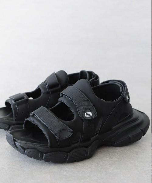 antiqua（アンティカ）の「厚底ベルクロサンダル（サンダル・レディース・ブラック・25cm/24cm/23cm）」の3枚目の写真