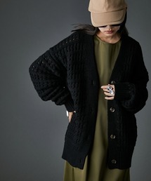 GEVS. | ポコポコVネックニットカーディガン<大きいサイズ有>GEVS.(カーディガン/ボレロ)
