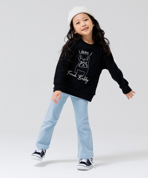 chil2(チルツー)の「ハイパーストレッチ フレアパンツ(その他パンツ・キッズ・チャコールグレー/ラベンダー/ワインレッド/クリーム/ミント/ピンク/グレー/ネイビー/ブラック/ライトブルー・90cm/110cm/130cm/140cm/150cm/100cm/120cm)」の16枚目の写真