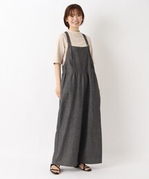 綿麻 シャンブレーサロペット