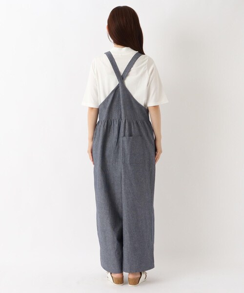 one'sterrace(ワンズテラス)の「綿麻 シャンブレーサロペット(サロペット/オーバーオール・レディース・ブラック系8/ネイビー系5・02)」の13枚目の写真