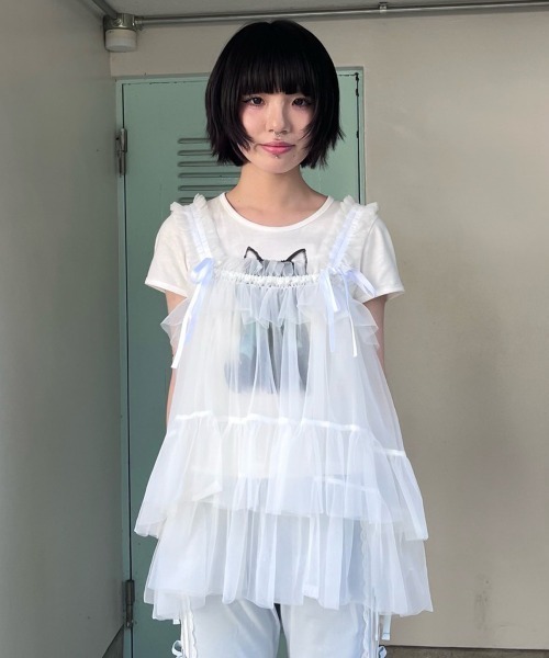 Candy Stripper（キャンディストリッパー）の「SOCIETY TULLE BABY ドール（その他トップス・レディース・オフホワイト/ブラック/ライトグレー・FREE）」の4枚目の写真