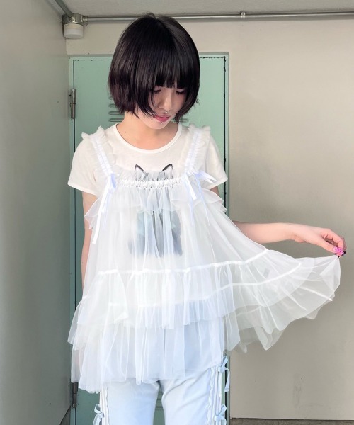Candy Stripper（キャンディストリッパー）の「SOCIETY TULLE BABY ドール（その他トップス・レディース・オフホワイト/ブラック/ライトグレー・FREE）」の5枚目の写真