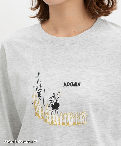 Honeys（ハニーズ）の「ムーミン／長袖Ｔシャツ（Tシャツ/カットソー・レディース・ピンク/ホワイト×レッド/ブラウン系その他/グレー系その他/スミクロ/オートミール・S/M/LL/L）」の6枚目の写真
