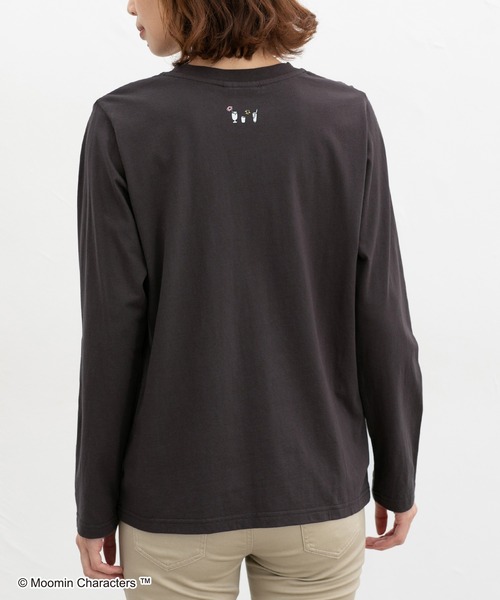 Honeys（ハニーズ）の「ムーミン／長袖Ｔシャツ（Tシャツ/カットソー・レディース・ピンク/ホワイト×レッド/ブラウン系その他/グレー系その他/スミクロ/オートミール・S/M/LL/L）」の10枚目の写真