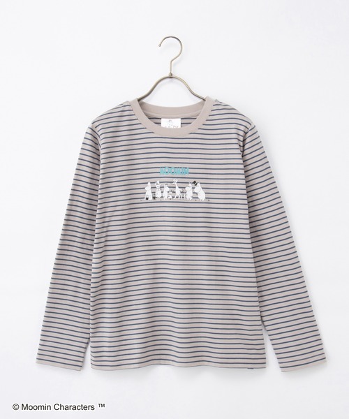 Honeys（ハニーズ）の「ムーミン／長袖Ｔシャツ（Tシャツ/カットソー・レディース・ピンク/ホワイト×レッド/ブラウン系その他/グレー系その他/スミクロ/オートミール・S/M/LL/L）」の17枚目の写真