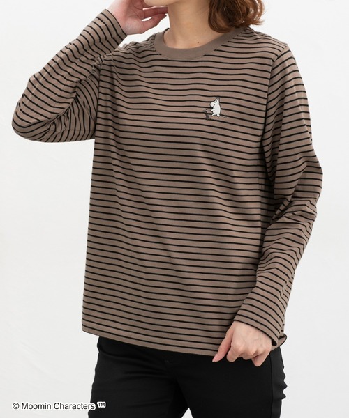 Honeys（ハニーズ）の「ムーミン／長袖Ｔシャツ（Tシャツ/カットソー・レディース・ピンク/ホワイト×レッド/ブラウン系その他/グレー系その他/スミクロ/オートミール・S/M/LL/L）」の21枚目の写真