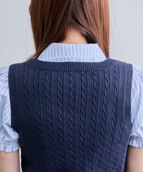 シャツ×ケーブルベストセット（シャツ/ブラウス）｜OLIVE des