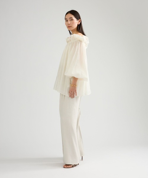 Chaos（カオス）の「Chaos(カオス)/ ナロパブラウス（シャツ/ブラウス・レディース・モカ/チャコールグレー/ライトベージュ/ホワイト・FREE）」の9枚目の写真