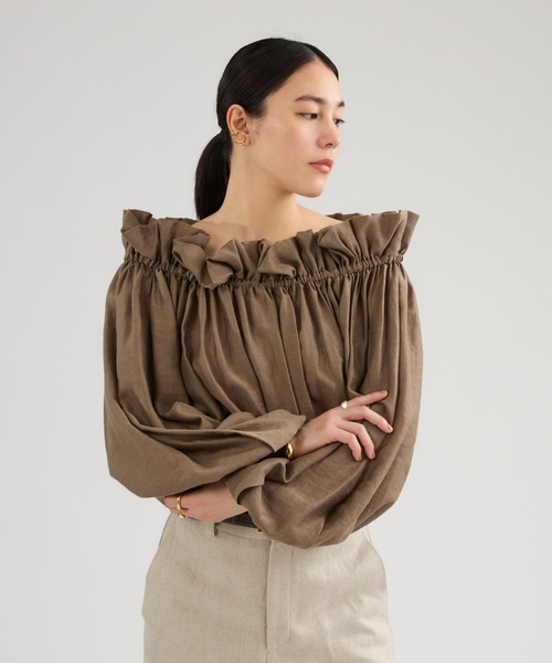 Chaos（カオス）の「Chaos(カオス)/ ナロパブラウス（シャツ/ブラウス・レディース・モカ/チャコールグレー/ライトベージュ/ホワイト・FREE）」の17枚目の写真