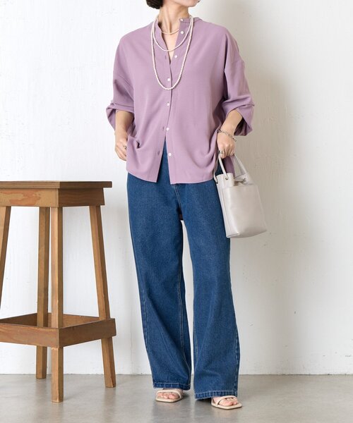 Jena espace merveilleux(ジェナ エスパスメルヴェイユ)の「バックラッフルシャツ(シャツ/ブラウス・レディース・ブラック/ベージュ/パープル・FREE)」の22枚目の写真