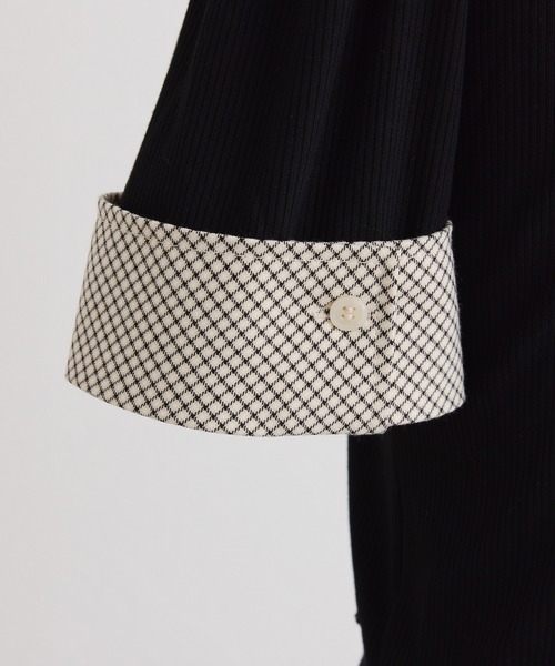 レイヤードチェックトップス