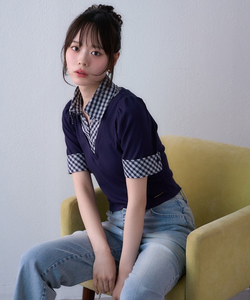 トップス noa キーネックダンボールニットトップス《accoさんコラボ》 | NOAHL
