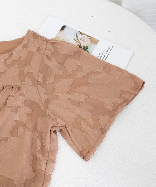Miniministore(ミニミニストア)の「フレア袖シフォンブラウス レディース夏服半袖(シャツ/ブラウス・レディース・ブラック/ホワイト/ピンクベージュ・L/M)」の4枚目の写真