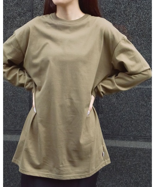 spiritoso(スピリトーゾ)の「【spiritoso】USAコットンロングロンT(Tシャツ/カットソー・レディース・ブラック/カーキ/杢グレー・FREE)」の6枚目の写真
