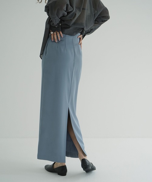 スカート CLANE 2WAY ADJUST SATIN STRAIGHT SKIRT クラネ CLANE 2WAY ADJUST SATIN STRAIGHT SKIRT （IVORY