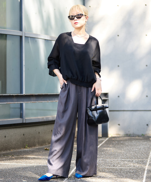 SOFFITTO(ソフィット)の「接触冷感タックリラックスパンツ(その他パンツ・レディース・チャコールグレー/ブラウン・S/M)」の9枚目の写真