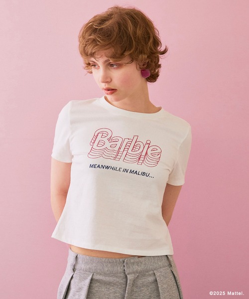ELLEgirl(エルガール)の「《Barbie×ELLEgirl》 コンパクトTシャツ(Tシャツ/カットソー・レディース・オフホワイト/チャコール・FREE)」の2枚目の写真