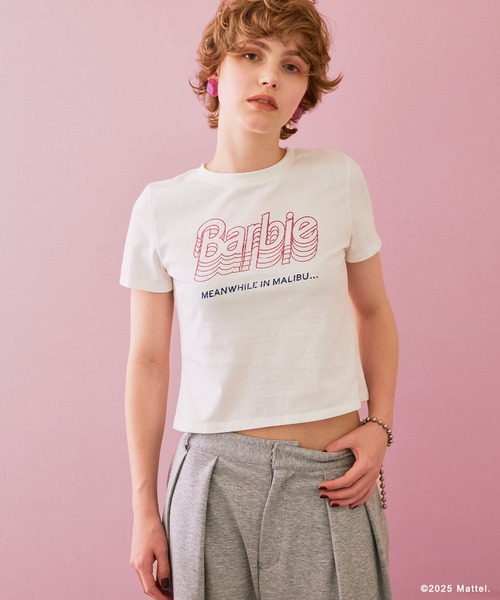ELLEgirl(エルガール)の「《Barbie×ELLEgirl》 コンパクトTシャツ(Tシャツ/カットソー・レディース・オフホワイト/チャコール・FREE)」の4枚目の写真