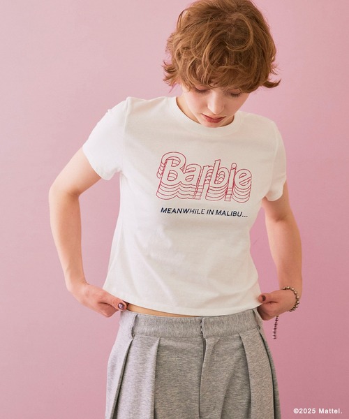 ELLEgirl(エルガール)の「《Barbie×ELLEgirl》 コンパクトTシャツ(Tシャツ/カットソー・レディース・オフホワイト/チャコール・FREE)」の5枚目の写真